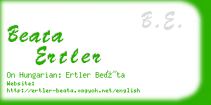 beata ertler business card